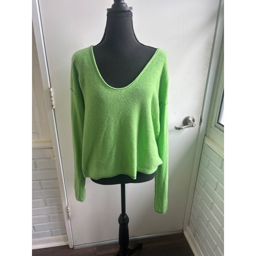 Free People‎ 100% Cashmere V-Neck Sweater medium boho luxury cabincore layered